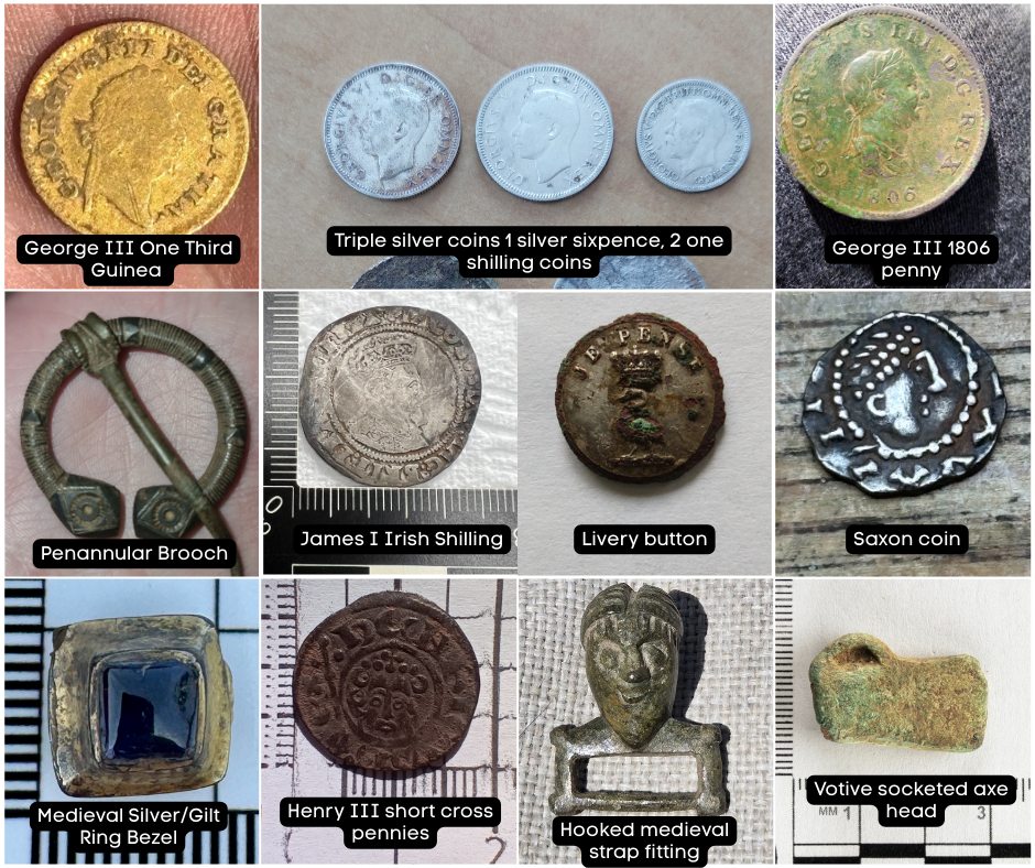 a photo collage showing a selection of finds