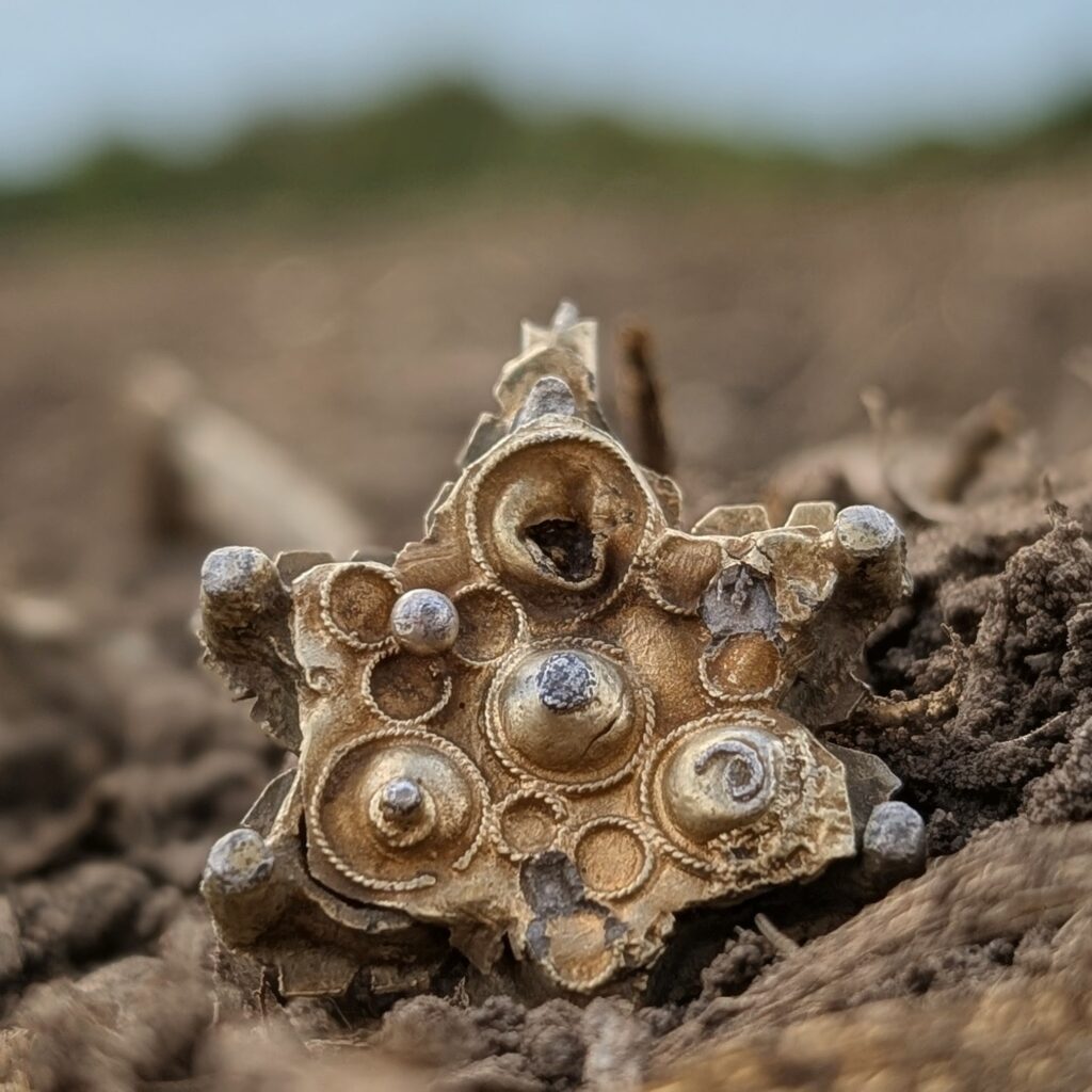 Gilded silver clothing fastener (Tudor)