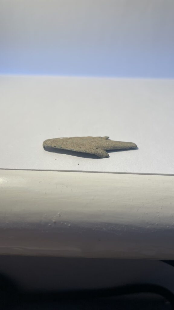 Cast copper Bronze Age tang and barb Arrowhead